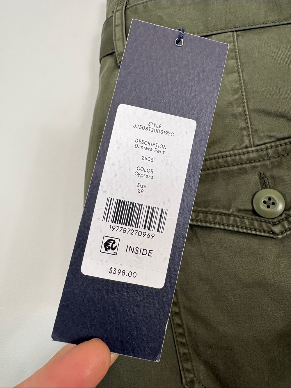 Veronica Beard Damara Cotton Wide-Leg Cargo Pants Sz 29 Cypress Green NWT - Picture 9 of 14